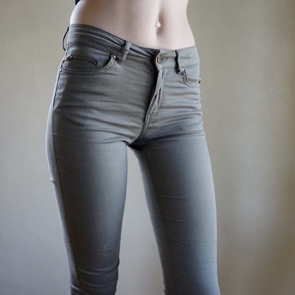 Zara army green skinny jeans